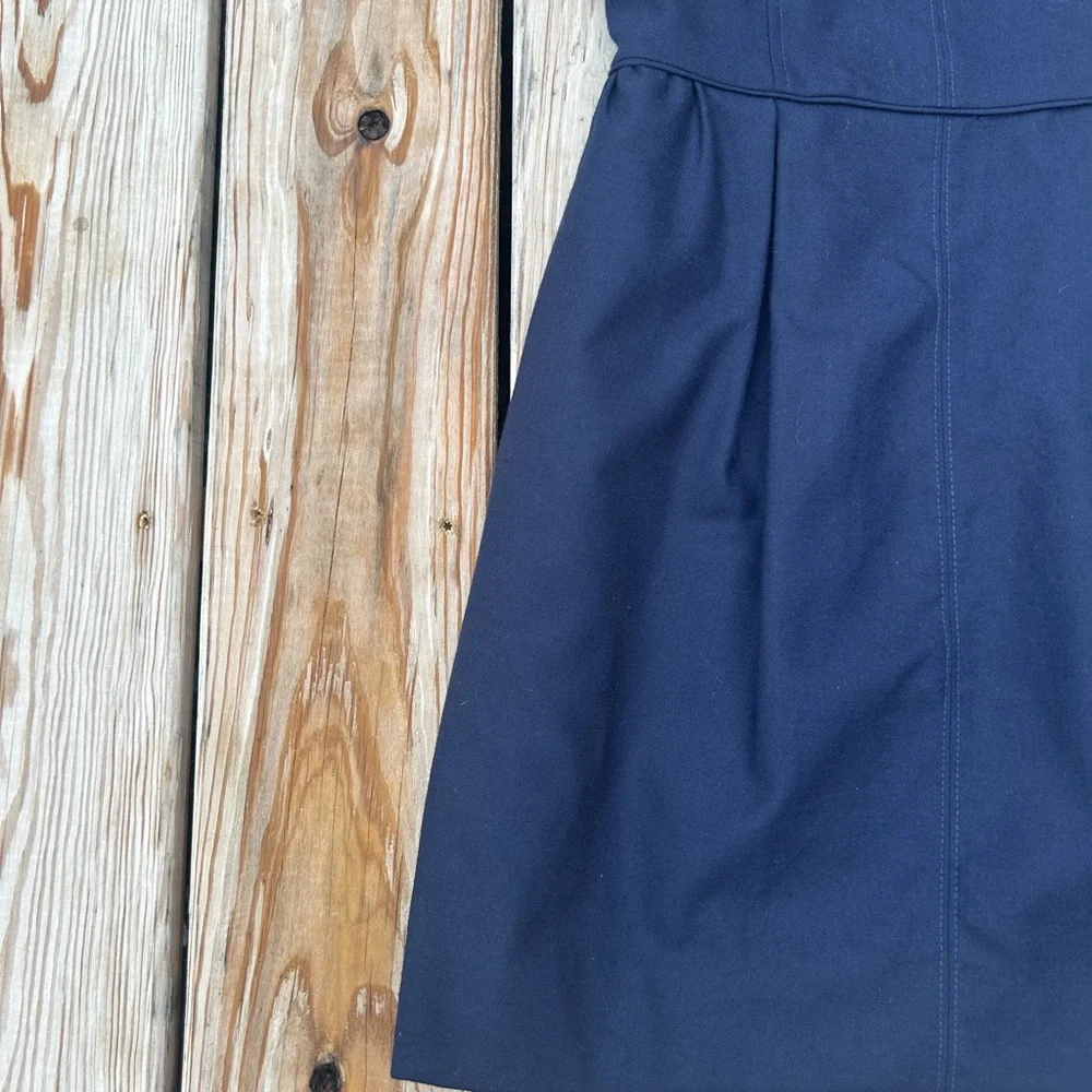 J.Crew Dress Sz‎ 2 Allie In Festival Blue Wool Blend Sleeveless Sheath